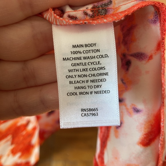 New Bright Orange Chelsea28 Floral Fit & Flare Sun Mini Dress Short XXL plus - Picture 9 of 9